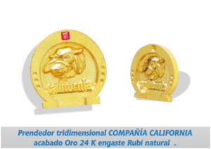 "PIN EMPRESARIAL PERSONALIZADO TRIDIMENSIONAL FUNDIDO."
