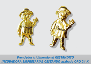 "PIN EMPRESARIAL PERSONALIZADO TRIDIMENSIONAL FUNDIDO."