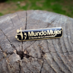 MUNDO MUJER - PIN GRABADO EN BRONCE, RESINADO