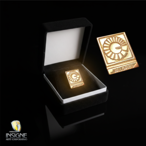 Pin de oro personalizado para reconocimiento empresarial en estuche de lujo