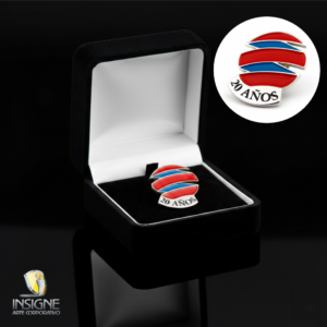 Pin de oro personalizado para reconocimiento empresarial en estuche de lujo